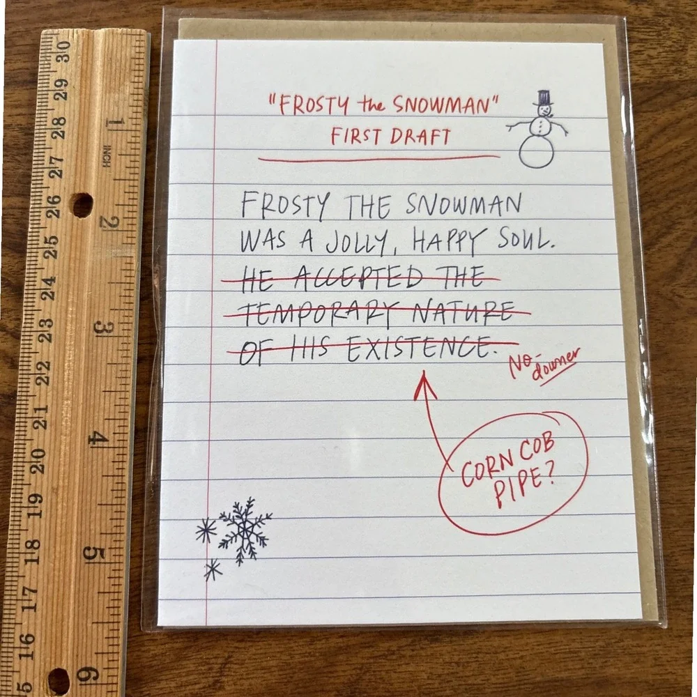 2 Funny Snowman Emily‎ McDowell Christmas Holiday First Draft Greeting Cards